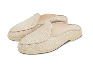 Stride Mule Loafers in Sand Linen Natural Sole