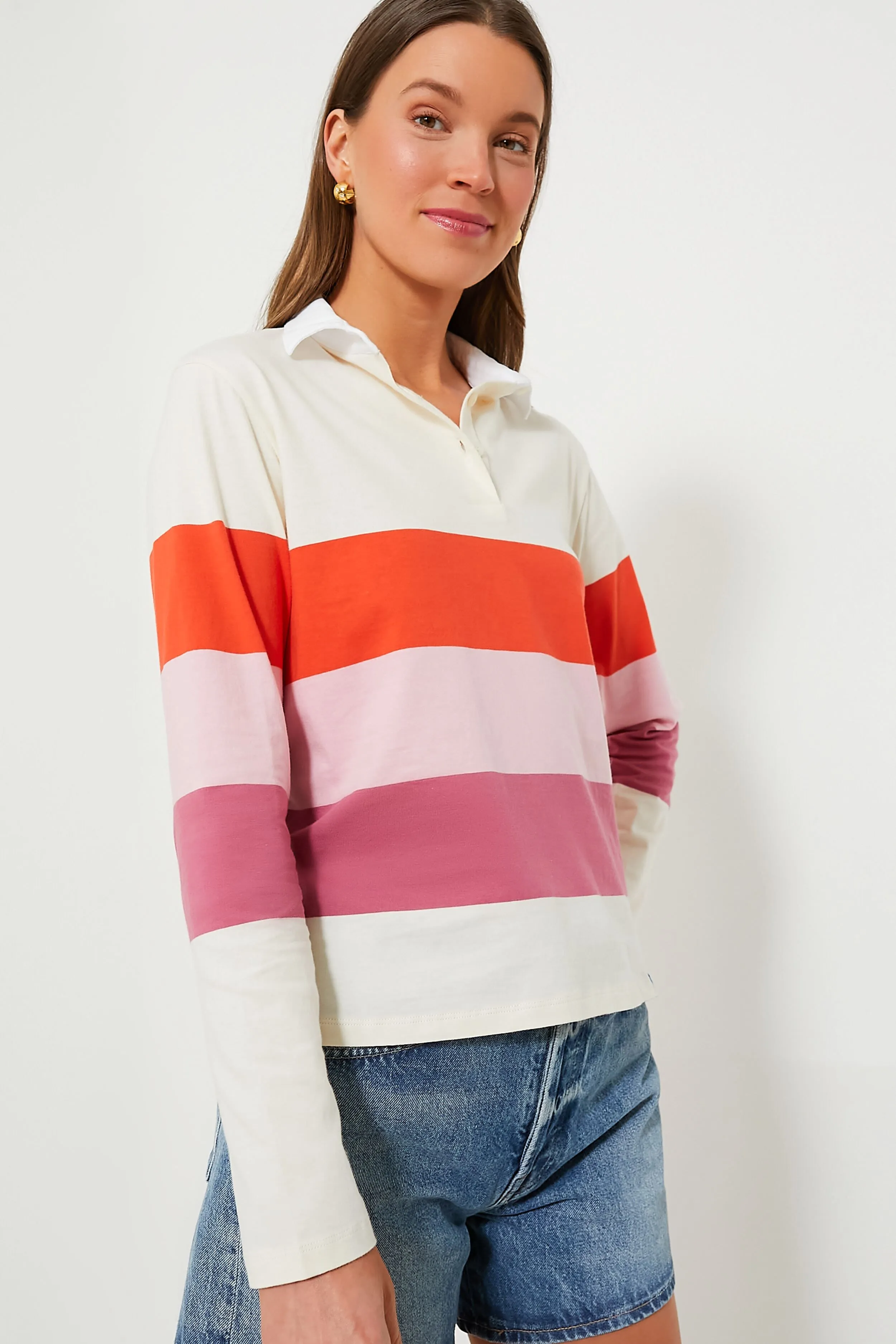 The Poppy Blush Raspberry Colorblock Rugby
