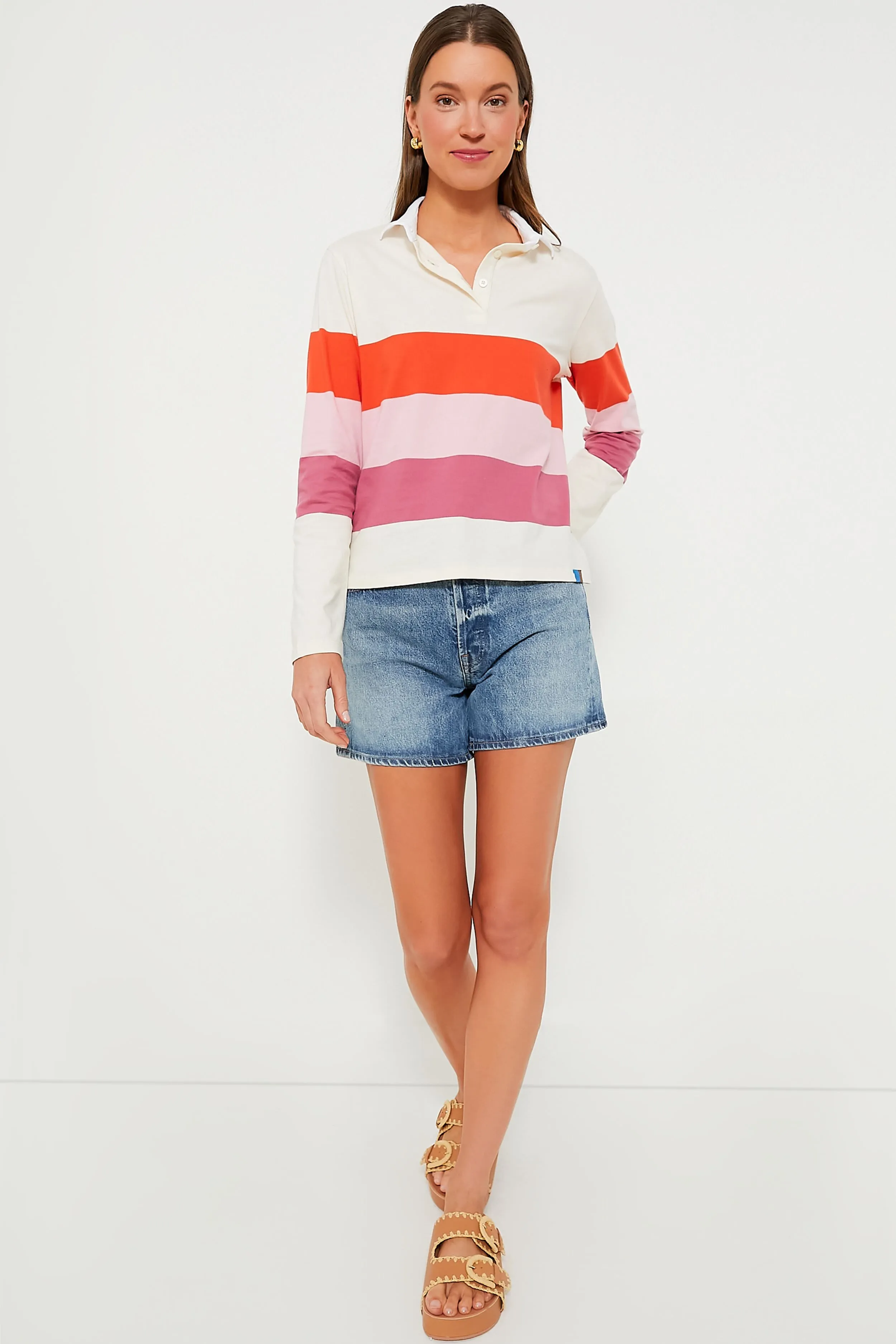 The Poppy Blush Raspberry Colorblock Rugby