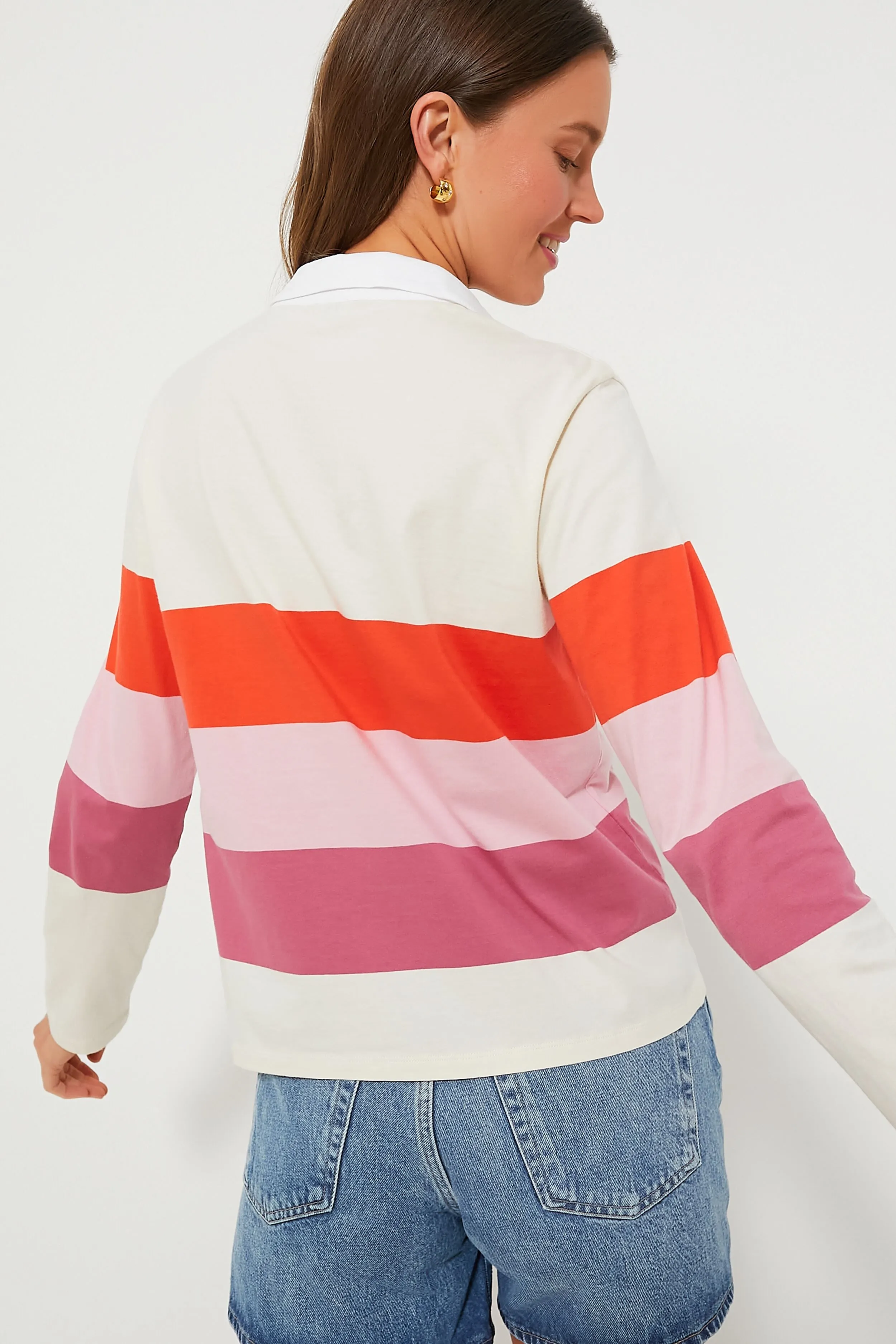 The Poppy Blush Raspberry Colorblock Rugby