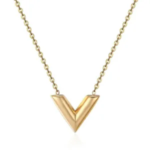 V-Love Letter Neckalce - Stainless Steel