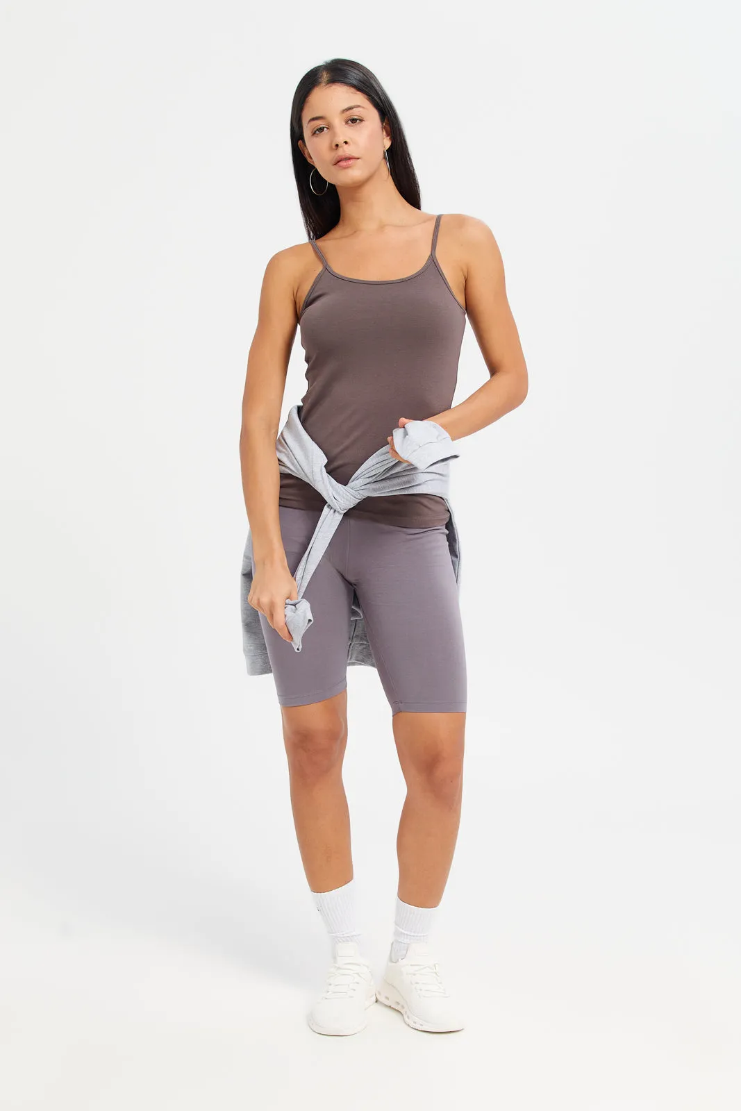 Women Charcoal Biker Short
