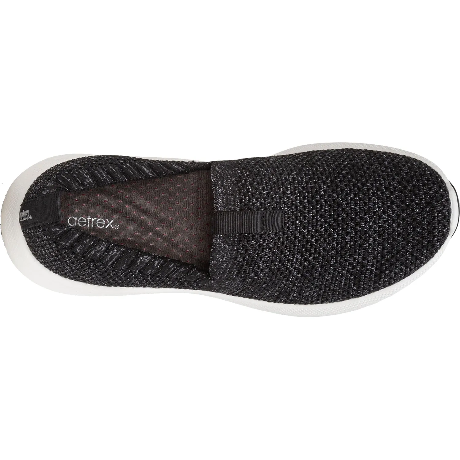 Women's Aetrex Angie Black Knit Fabric