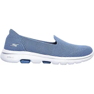Women's Skechers GOwalk 5 Blessed Blue Knit Fabric